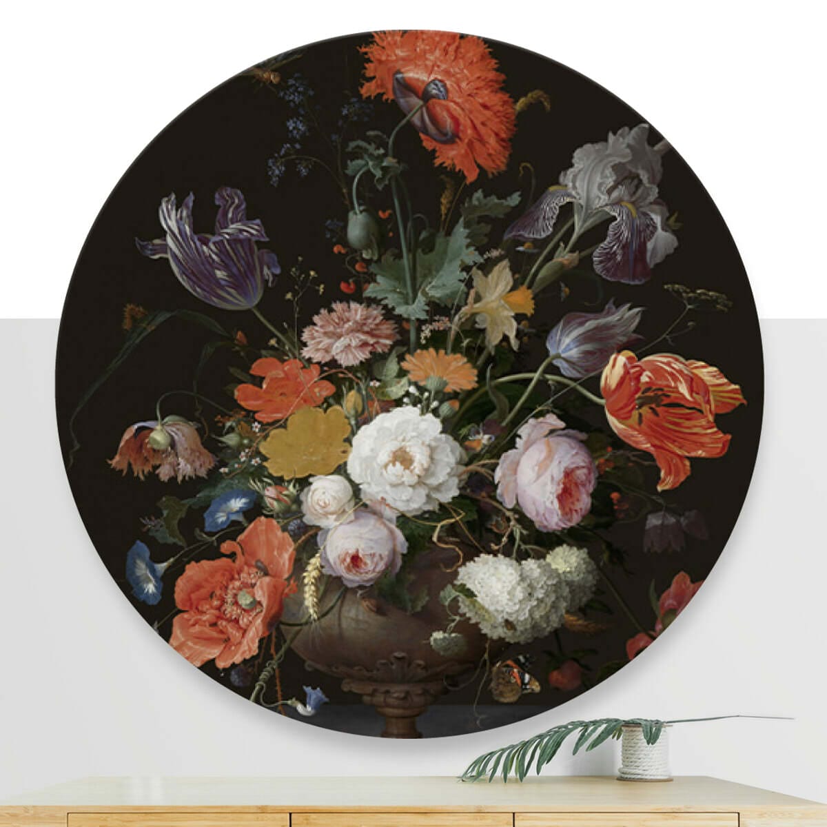 Muurcirkel Stilleven met bloemen