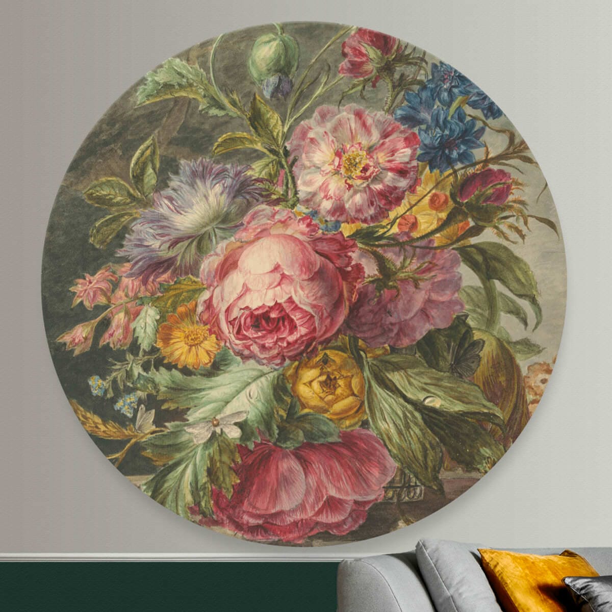 Muurcirkel Stilleven met bloemen Morel