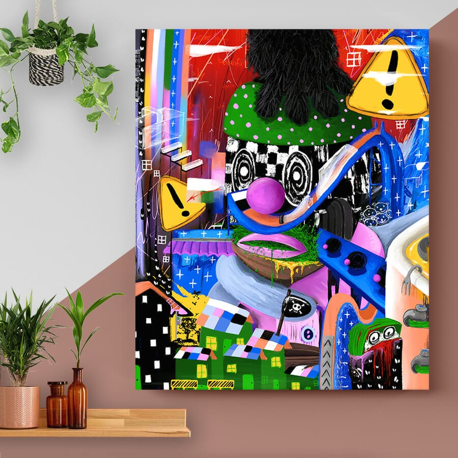 YIUEYI Boheemse abstracte muurkunst beige groen terracotta Scandinavisch modern canvas schilderij bladeren kleurblok slaapkamer poster 23 x 28 cm x 3 met lijst