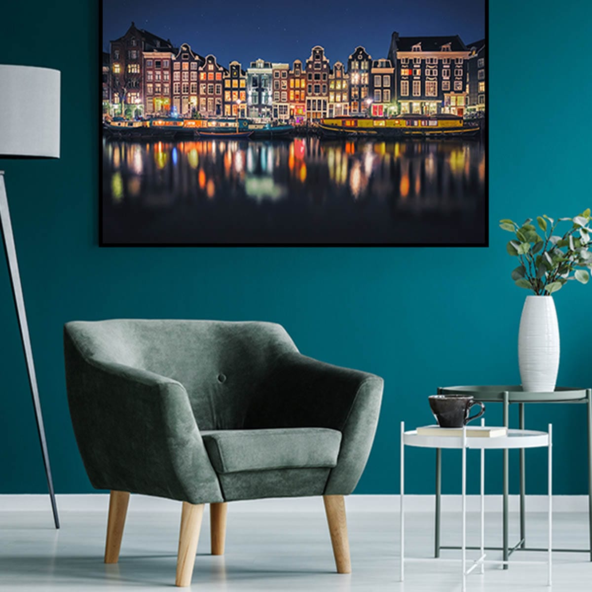 Muurdecoratie Grachtenpanden Amsterdam - Afbeelding 2