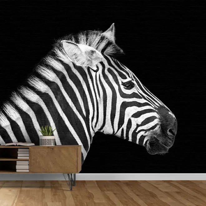 Naadloos behang Zebra bij Nacht